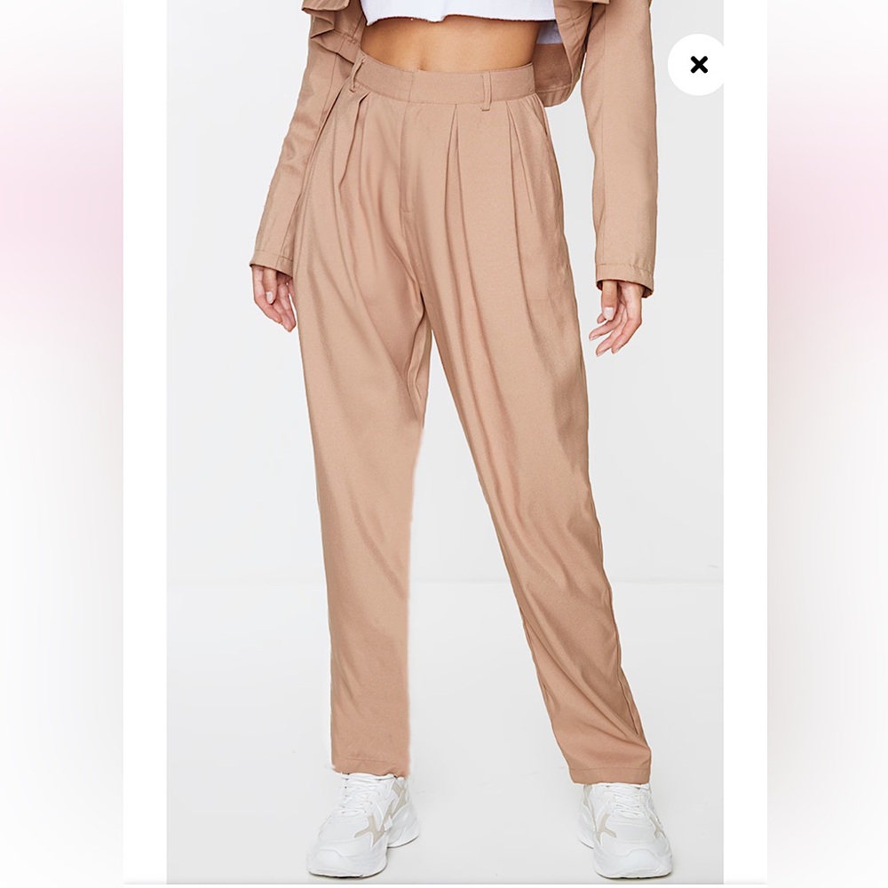 PLT | Sand pleated high waisted pants